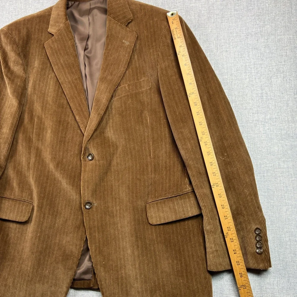 Dockers Corduroy Sport Coat Men 46R Brown Cotton Satin Lined Blazer Academia Ivy